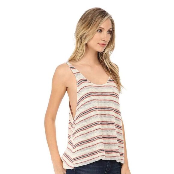 Free People Knit Tank Top Women’s XS Oversized Square Back Stripes - Picture 1 of 8